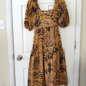 Zebra print midi dress